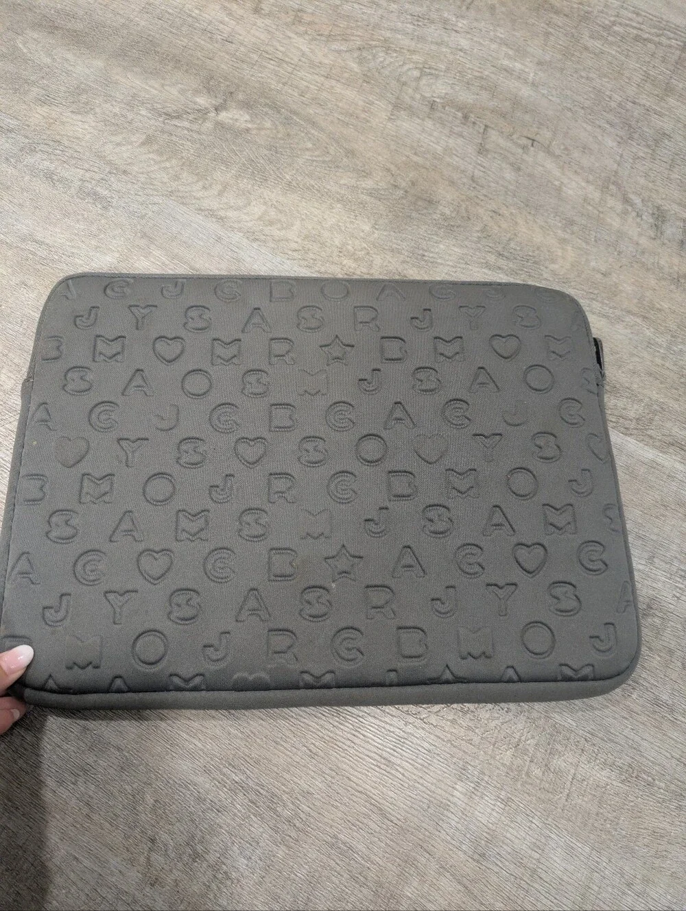 Marc By Marc Jacobs Gray Embossed Laptop Sleeve
